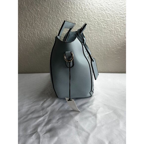 Sole Society Eppie Perforated Faux Leather Blue Satchel Crossbody w/ Hang Tag - Picture 6 of 12